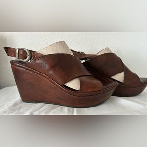 Born leather wedge sandals 7
